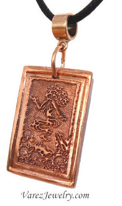 Pele at Kilauea Volcano Copper Pendant